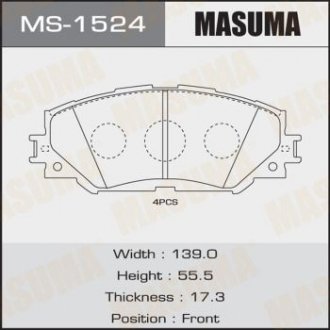 Гальмівні колодки Masuma MS-1524 (фото 1)
