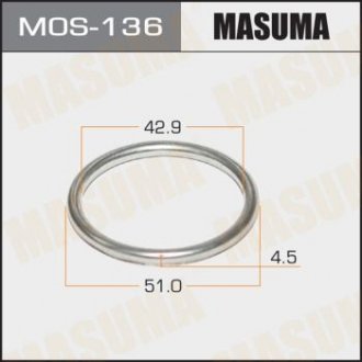 ПРОКЛАДКИ Кольцо глушителя металлическое 43 x 51.5 x 4 Masuma MOS-136 (фото 1)