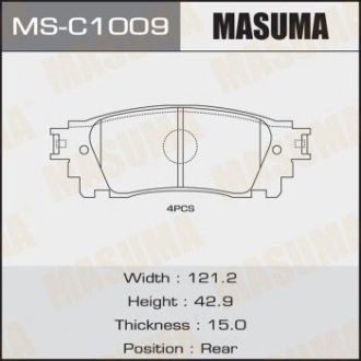 Колодки гальмівні (MS-C1009) Masuma MSC-1009 (фото 1)