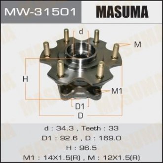 ПОДШИПНИКИ Ступичный узел rear PAJERO V87W, V97W Masuma MW-31501 (фото 1)
