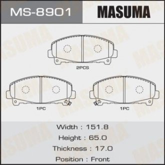 КОЛОДКИ C14057, C14064 ACCORD V2400 front (1 12) Masuma MS-8901 (фото 1)