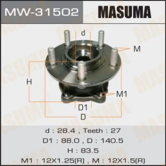 ПОДШИПНИКИ Ступичный узел rear OUTLANDER CW6W Masuma MW-31502 (фото 1)