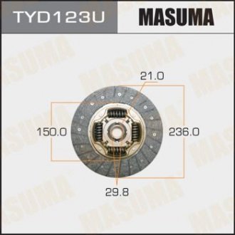 Диск зчеплення 236*150*21*29.8 Toyota Camry RAV4 Masuma TYD123U (фото 1)