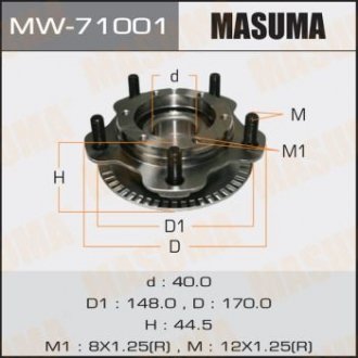 ПОДШИПНИКИ Ступичный узел front ESCUDO SQ416 Masuma MW-71001 (фото 1)