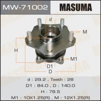 ПОДШИПНИКИ Ступичный узел front ESCUDO JB416 Masuma MW-71002 (фото 1)