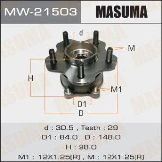 ПОДШИПНИКИ Ступичный узел rear MURANO Z50 Masuma MW-21503 (фото 1)