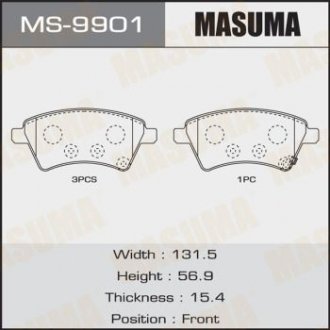 Гальмівні колодки SUZUKI SX-4 06- перед. Masuma MS-9901 (фото 1)