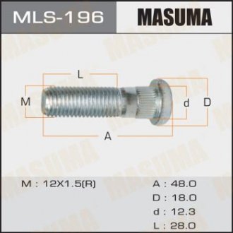 ШПИЛЬКИ ГАЙКИ Шпилька Honda OEM_90113-S84-901 Masuma MLS-196 (фото 1)