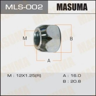 ШПИЛЬКИ ГАЙКИ Гайка 12x1.25 под ключ=21мм Masuma MLS-002 (фото 1)