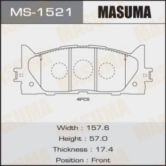 КОЛОДКИ CAMRY ACV4# front C12120 SP2080 Masuma MS-1521 (фото 1)
