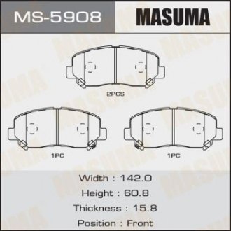 КОЛОДКИ C13067 SP1671 CX-5 2011- front Masuma MS-5908 (фото 1)