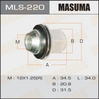 ШПИЛЬКИ ГАЙКИ NUT-ROAD WHEEL 40224-4Z400 Masuma MLS-220 (фото 1)