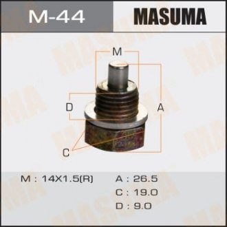 БОЛТЫ Пробка сливная с магнитом 14x15 Mazda Masuma M-44 (фото 1)