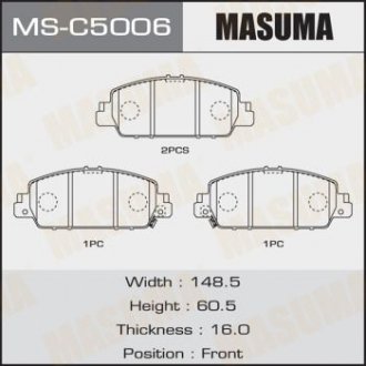 КОЛОДКИ ACCORD CP2 2013- front (1 12) Masuma MS-C5006 (фото 1)