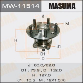 ПОДШИПНИКИ rear CAMRY MCV30, ACV30 RH Masuma MW-11514 (фото 1)