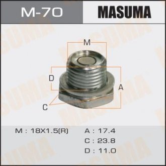 ХОМУТЫ КЛИПСЫ болт маслосливной с магнитом Masuma M-70 (фото 1)