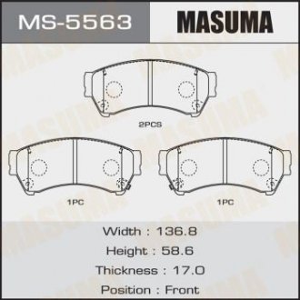 КОЛОДКИ C13071, C13062 Mazda6 Masuma MS-5563 (фото 1)