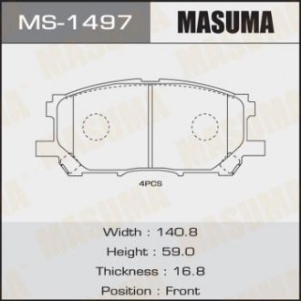 КОЛОДКИ SP1456 C12108 Masuma MS-1497 (фото 1)