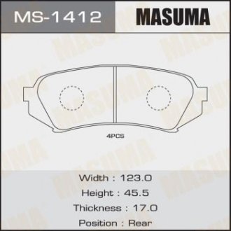 КОЛОДКИ SP1380 C22017 Masuma MS-1412 (фото 1)
