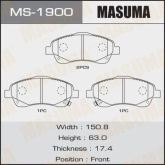 КОЛОДКИ C12106 SP1576 Masuma MS-1900 (фото 1)