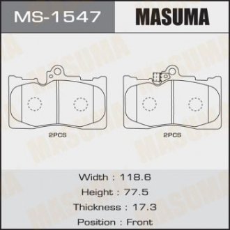 КОЛОДКИ колодки тормозные Masuma MS-1547 (фото 1)