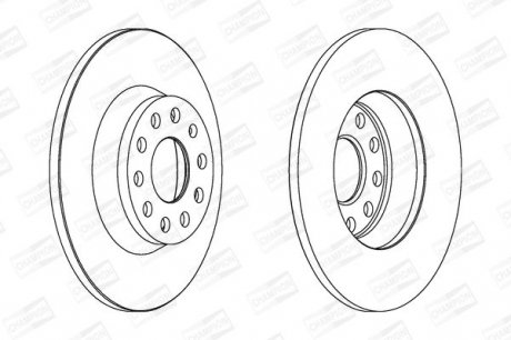 Диск тормозной SKODA SUPERB, YETI, VW GOLF V, PASSAT задн. CHAMPION 562258CH (фото 1)