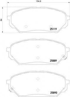 Гальмівні колодки HYUNDAI ix55 Front Axle NISSHINBO NP6086 (фото 1)