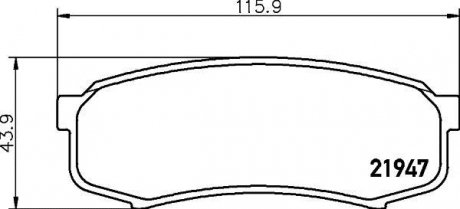 Колодки тормозные дисковые задние NISSHINBO NP1008 (фото 1)