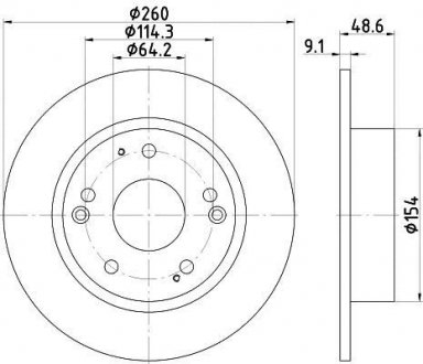 Диск тормозной задний NISSHINBO ND8026K (фото 1)