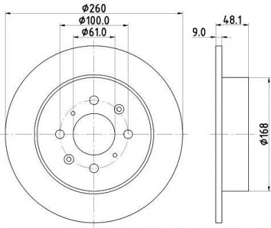 Диск тормозной задний NISSHINBO ND8009K (фото 1)