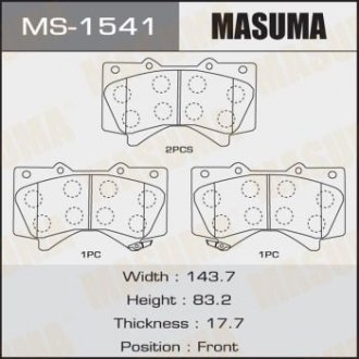 КОЛОДКИ LAND CRUISER UZJ200 front SP1381 Masuma MS-1541 (фото 1)