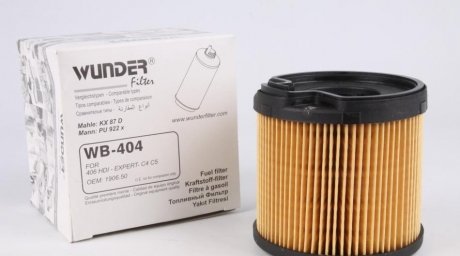 Фільтр паливний Fiat Scudo, Citroen Jumpy, Peugeot Expert 2.0JTD/HDi 99-04 (с-ма Bosch) (WUNDER) WUNDER FILTER WB 404 (фото 1)