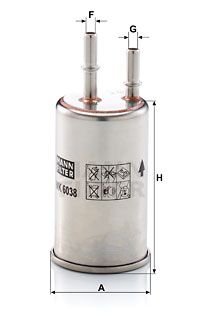 Фильтр топливный WK 6038 -FILTER MANN WK6038 (фото 1)