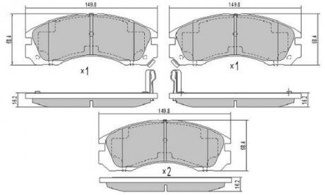 Колодки тормозные передние FBP-0923 (зам.MN116923 / 4605A730 / 4605B330 / MN102608 / MN10261) FREMAX FBP0923 (фото 1)