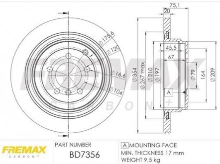 Диск тормозной задний BD-7356 FREMAX BD7356 (фото 1)