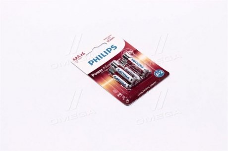 Батарейка LR03 / AAA Power Alkaline Blister 6шт PHILIPS LR03P6BP/10 (фото 1)