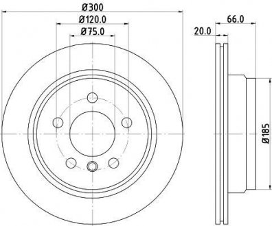 Тормозной диск зад. F30/F80/F34/F31/F36/F33/F83 11- 1.5-3.0 (PRO) HELLA PAGID 8DD355118-271 (фото 1)