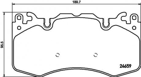 Тормозные колодки перед. Range Rover 09- (brembo) HELLA PAGID 8DB355016-151 (фото 1)