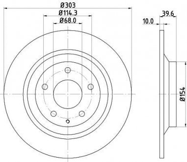 Гальмівний диск зад. CX5 11-17 2.0-2.5 (PRO) HELLA PAGID 8DD355118-541 (фото 1)