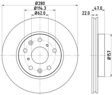 Тормозной диск перед. SX4 06- 1.5-2.0 HELLA PAGID 8DD355113-631 (фото 1)