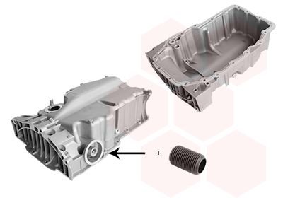 Поддон, масляный картера двигателя VAG 1.2 TSI Van Wezel 5766071 (фото 1)