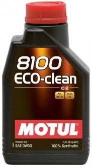 Масло моторное 8100 Eco-Clean 0W-30 (1 л) MOTUL 868011 (фото 1)