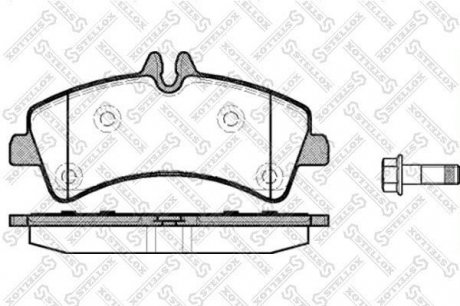 Тормозные колодки дисковые задние VOLKSWAGEN CRAFTER 30-50 (2F_, 2E_) 04/2006 - STELLOX 1258000-SX (фото 1)