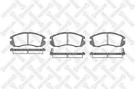 Колодки гальмівні дискові передні SUBARU IMPREZA (GC, GFC, GF) 08/1992 - 12/2000, SUBARU LEGACY I (BC, BJF,) 01/1989 - 08/1994, SUBARU LEGACY II (BD, BG) 07/1994 - 03/1999 STELLOX 202012-SX (фото 1)