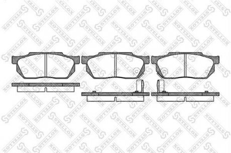 Тормозные колодки дисковые передние HONDA CIVIC IV (EC, ED, EE) 1.3, 1.3 16 V, 1.4L 09/1987 - 10/1993, HONDA CIVIC III (AM, AK, AU, AL, AJ, AG, AH) 1.5 GL 10/1983 - 10/1987, HONDA CRX I (AF, AS) 1.3, 1.5 10/1983 - 10/1987, HONDA CRX II (ED, EE) 10/1 STELLOX 204002-SX (фото 1)