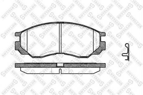 Тормозные колодки дисковые передние MITSUBISHI L 200 (K7_T, K6_T) 06/1996 - 03/2003, MITSUBISHI L 300 II (P1_T), 04/1994 -, MITSUBISHI L 400 / SPACE GEAR (PD_W, PC_W, PA_V, PB_V, PA_W), 09/1995 - STELLOX 594000-SX (фото 1)