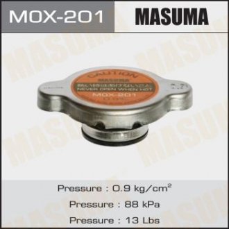 Крышка радиатора (NGK-P539, TAMA-RC10, FUT.-R124) 0.9 kg/cm Masuma MOX201 (фото 1)