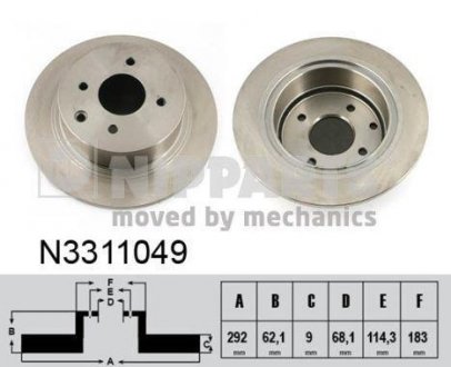 Тормозной диск NIPPARTS N3311049 (фото 1)