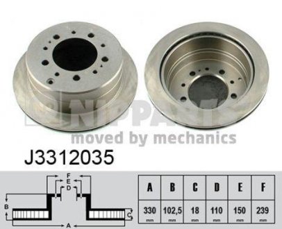 Тормозной диск NIPPARTS J3312035 (фото 1)