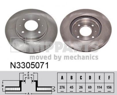 Тормозной диск NIPPARTS N3305071 (фото 1)